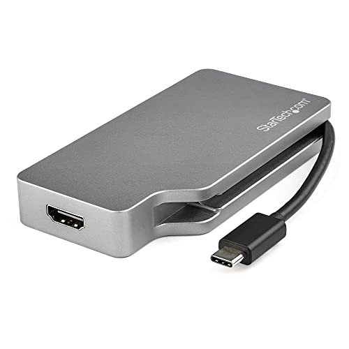 StarTech.com Brodit USB C Multiport Adapter Space Gray USB-C naar VGA/DVI/HDMI/mDP 4K USB C Adapter USB C naar HDMI Adapter