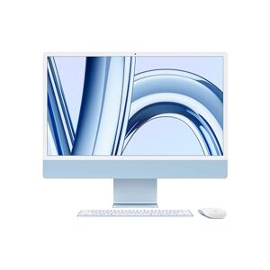 Apple 2023 iMac all-in-one desktop met M3-chip: 8‑core CPU, 8‑core GPU, 24-inch 4,5K Retina-display, 8 GB centraal geheugen, 256 GB SSD-opslag, bijpassende accessoires. Werkt met iPhone/iPad; Blauw