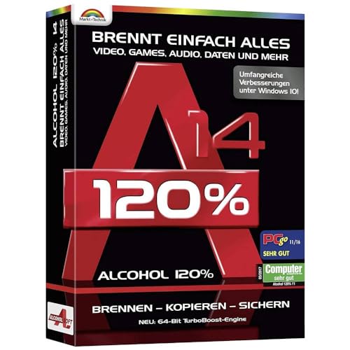 Markt & Technik Alcohol 120% versie 14 volledige versie, 1 licentie Windows brandsoftware