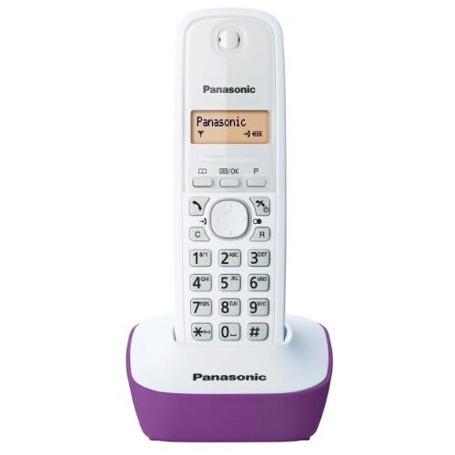 Panasonic KX-TG1611FRF DECT Draadloze Telefoon zonder antwoordapparaat, Paars/Wit