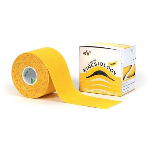 Nasara Originele kinesiologie fysio tape voor sport en geneeskunde, rol grootte 5cm x 5m, geel