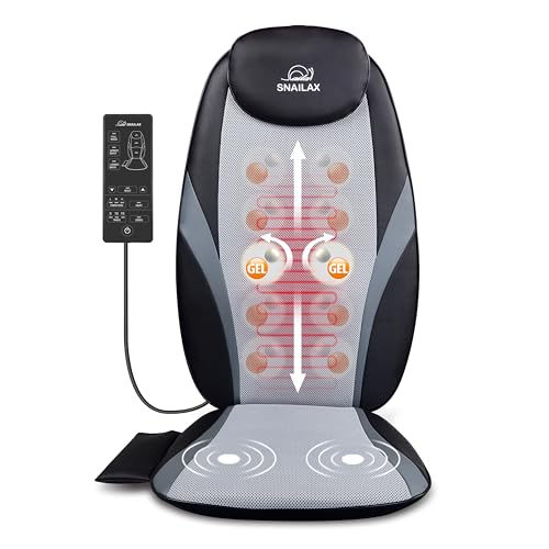 Snailax Shiatsu Massager met Verwarming Gel Massageknoop, Diep Knedend Massagekussen, Massagekussen voor Thuis Kantoorstoel