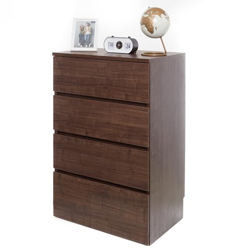 Iris Ohyama , Ladekast / Ladekast / Houten ladekast / Ladekast met geleider voor 4 lades, Eenvoudige montage, modern design, kantoor, woonkamer, slaapkamer Wooden Chest WCH-590 Bruin