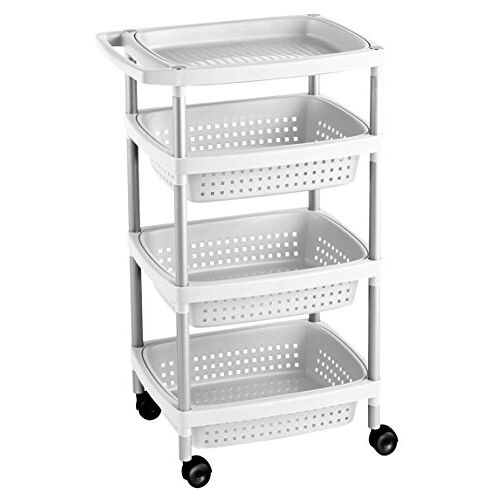 Tatay Groenten Trolley 4, Wit, One Size