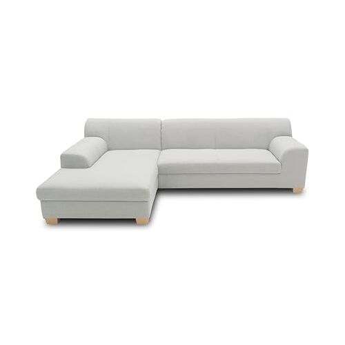 DOMO. collection Hoekbank Tinos, Sofa in L-vorm, Hoekbank, L-Sofa, 273 x 157 cm in zilver