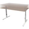 Schaffenburg Linesto Plus bureau, hoogte instelbaar (65-85cm) met 180x90cm lindberg (licht) eiken 25mm blad en zwart (RAL9005) t-poot frame met rechte tenen