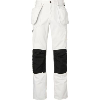 Top Swede: 2515 Painter's Trousers, Maat 44 Wit/Zwart Top Swede: 2515 Painter's Trousers, Maat 44 Wit/Zwart