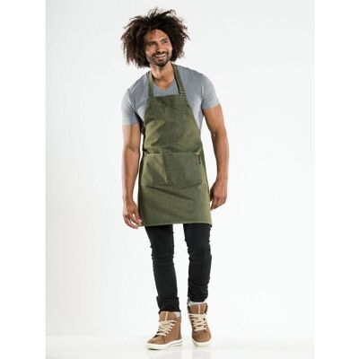Chaud Devant 509 Bib Apron Base Green Denim Chaud Devant 509 Bib Apron Base Green Denim