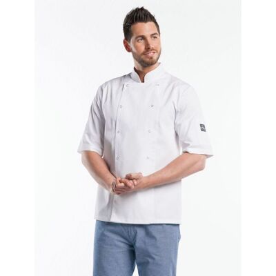 Chaud Devant Basix 217 Chef Jacket Hilton Poco White Short Sleeve Chaud Devant Basix 217 Chef Jacket Hilton Poco White Short Sleeve