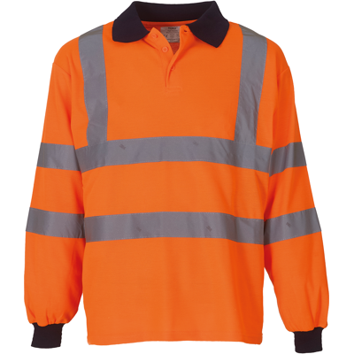 Yoko YHVJ310 High Visibility polo lange mouwen Yoko YHVJ310 High Visibility polo lange mouwen