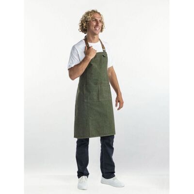 Chaud Devant 650 Bib Apron Forene Green Denim Chaud Devant 650 Bib Apron Forene Green Denim