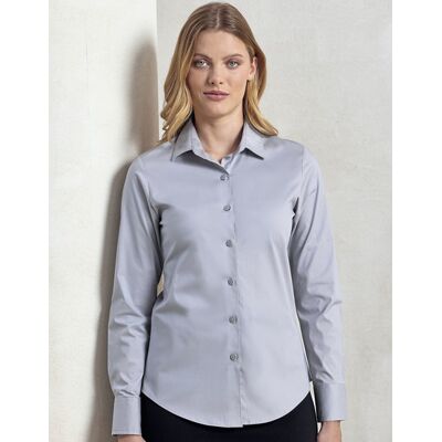 Premier Workwear PW344 Women´s Stretch Fit Poplin Long Sleeve Cotton Shirt Premier Workwear PW344 Women´s Stretch Fit Poplin Long Sleeve Cotton Shirt