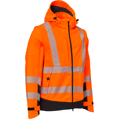 Elka Rainwear Elka 117300R Visible Xtreme Softshell Jacket with detachable sleeves Elka Rainwear Elka 117300R Visible Xtreme Softshell Jacket with detachable sleeves