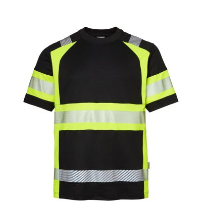 Top Swede: 600 T-Shirt, Maat XS Zwart/ Fluo Geel Top Swede: 600 T-Shirt, Maat XS Zwart/ Fluo Geel