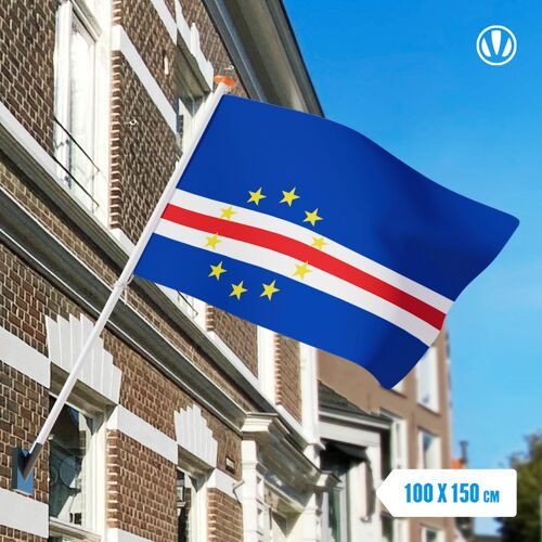 Vlaggenclub.nl Vlag Kaapverdie 100x150cm - Glanspoly