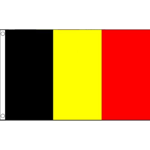 Vlaggenclub.nl Luxe Belgische vlag   Puur zijde met gouden franjes