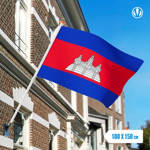 Vlaggenclub.nl Vlag Cambodja 100x150cm - Spunpoly