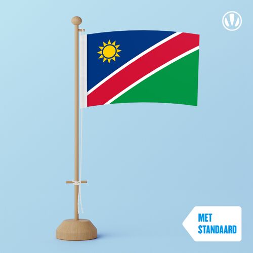 Vlaggenclub.nl Tafelvlag Namibie 10x15cm   met standaard