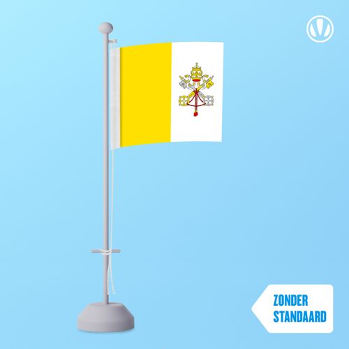 Vlaggenclub.nl Tafelvlag Vaticaanstad 10x15cm