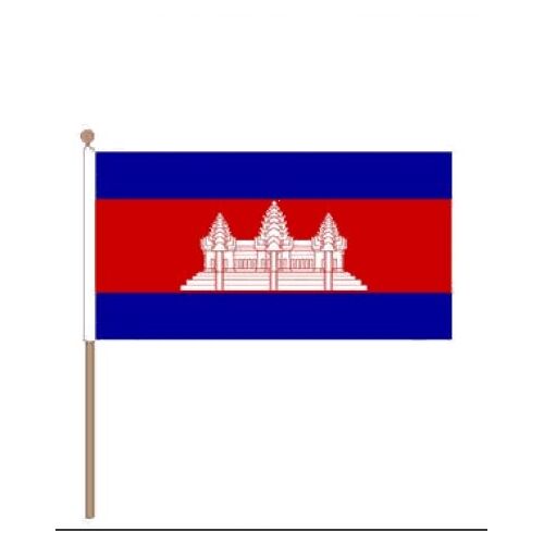 Vlaggenclub.nl Zwaaivlag Cambodja 30x45cm   stof