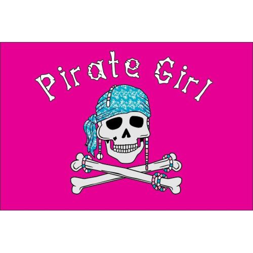 Vlaggenclub.nl Pirate Girl Piraten vlag 30x45cm