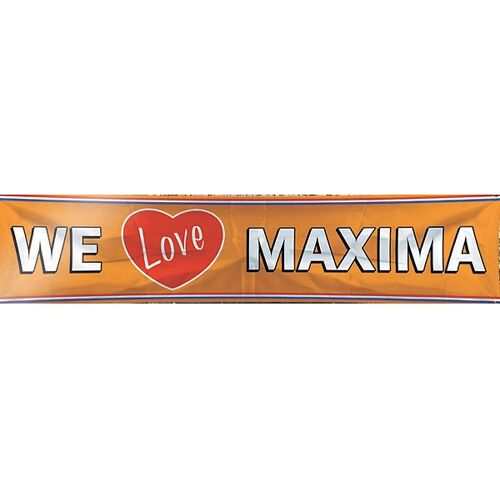 Vlaggenclub.nl Spandoek We Love Maxima   180x40 cm