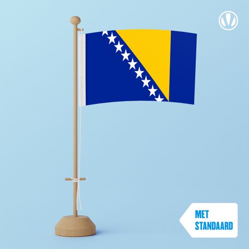 Vlaggenclub.nl Tafelvlag Bosnie en Herzegovina 10x15cm   met standaard