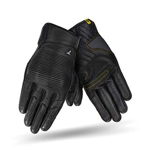 SHIMA BLAKE Motorhandschoenen voor heren, ademend, elastisch, touchscreen, vintage handschoenen van leer met enkelbeschermer, versterkte handpalm (zwart, XL), zwart