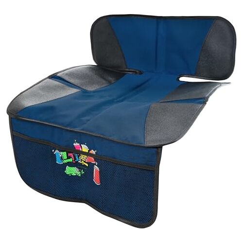 WALSER kinderzitje onderlegger, autostoel beschermer kinderzitje anti-slip, Graffiti kinderzitje onderlegger ISOFIX-compatibel blauw