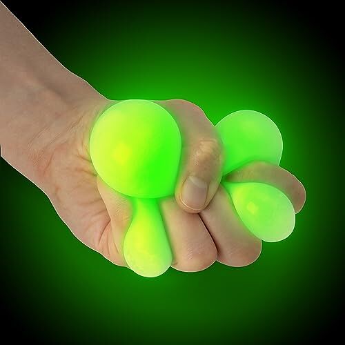 Tobar 38439 Glow In The Dark Squish Ball Diverse ontwerpen en kleuren, 6 x 6 x 6 cm