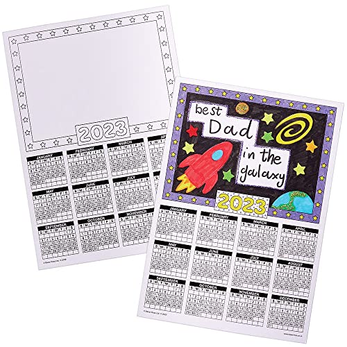 Baker Ross FX389 Kalenderbladen 2023 Pak van 12, Maak Je Eigen Kalender voor Kinderen, Kinderknutsel muurkalender