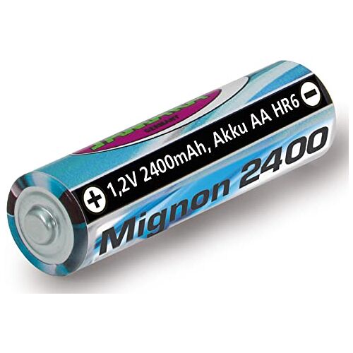 Jamara 141018 NiMh Mignon AA HR6 141018 Accu 1,2 V 2000 mAh oplaadbare high-performance accu, ideaal voor flitsapparaten, camera's, afstandsbedieningen, speelgoed, 141018, blauw