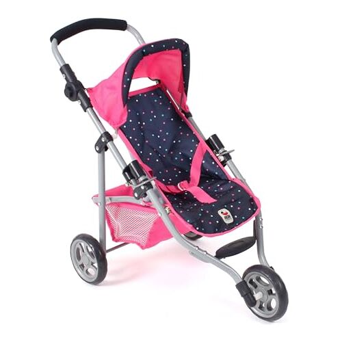 Bayer Chic 2000 Poppenbuggy Lola, joggingbuggy, poppenjogger, poppenwagen, confetti, roze, 612-84