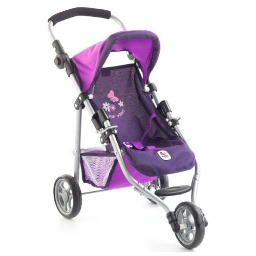 Bayer Chic 2000 Poppenbuggy Lola, joggingbuggy, poppenjogger, poppenwagen, pruim, paars