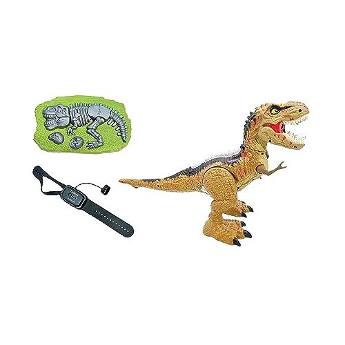 Lexibook RC Tyrannosaurus Besturing, Realistische dinosaurus, Gelede bewegingen, Brullen, Rookspuwen, Lichteffecten, Oplaadbaar, Fossiel en afstandsbediening inbegrepen, DINO02