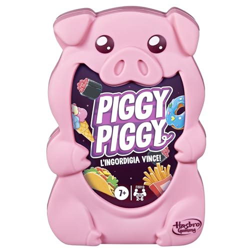 Hasbro Piggy Piggy Kaartspel, grappig en snel kaartspel voor gezinnen, kinderen, jongeren en volwassenen, vanaf 7 jaar, voor 2 tot 6 spelers