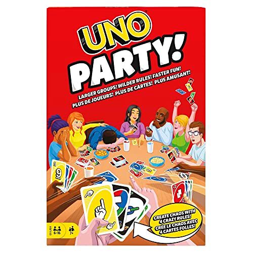 Mattel UNO Party, kaartspel voor grote groepen, kinderen en volwassenen, HMY49