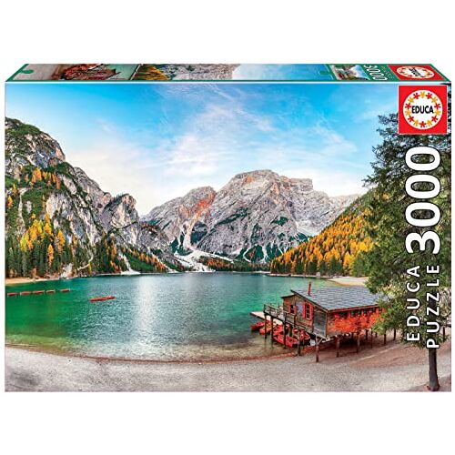 Educa Braies meer in de herfst, puzzel met 3.000 stukjes, afmetingen: ca. 120 x 85 cm, incl. service voor verloren onderdelen, vanaf 14 jaar (19281)