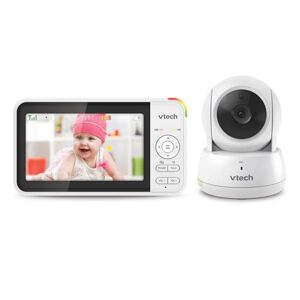 VTech VM924 Video babymonitor, 31-hr audio alleen batterijlevensduur, 5 inch LCD-scherm, afstandsbediening pantilt-zoom, plug & play, 300 m lang bereik, nachtzicht, kalmerende geluiden, 2-weg talk,