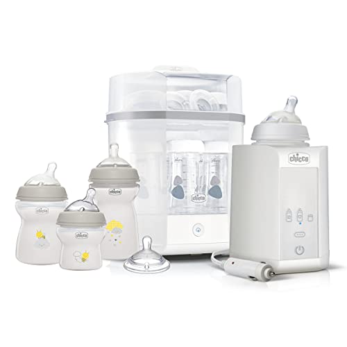 Chicco Starterset, sterilisator/flessenwarmer en babyflessenset