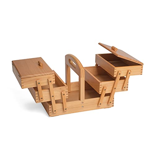 Hobby Gift Houten Cantilever Gelaagde Naaien, Kunst, Ambacht, Hobby Opbergdoos, 3 Tiers