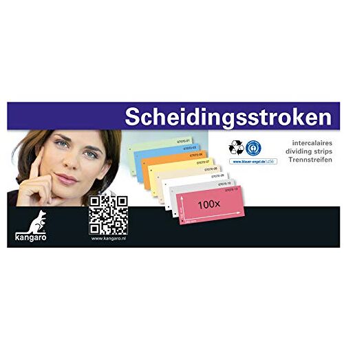 Kangaro 07070-09 scheidingsstroken 180gr 105x240 2r RC Pack, papier, wit, 10,5 x 24 x 2 cm