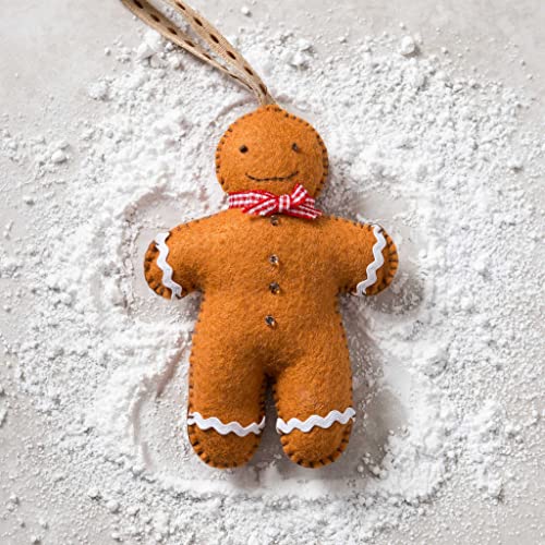 Corinne Lapierre 1 x Felt Gingerbread Man Naaiwerk Mini Kit, 13 x 1 x 6 cm