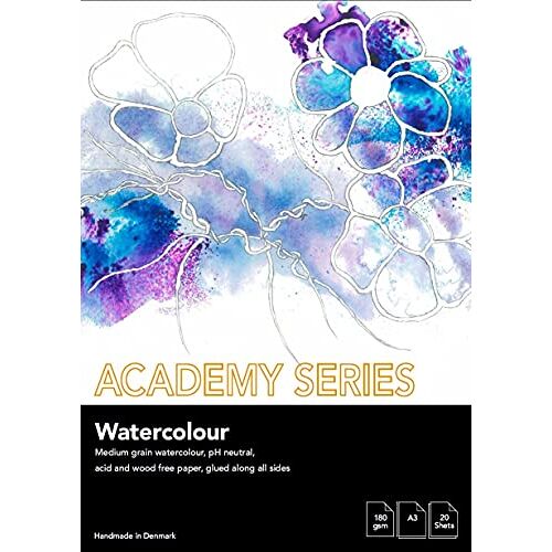 PLAY-CUT Academy Series Aquarelpapier A3 (wit)   aquarelblok 180 g/m2 met 20 vellen aquarelpapier   kleurblok DIN A3   waterverfblok voor aquarelkleuren