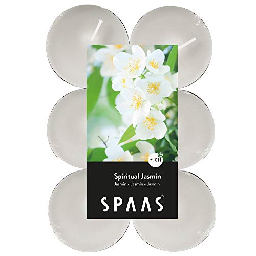 Spaas 12 Maxi Theelichten Geur, ± 10 uur Spiritual Jasmin