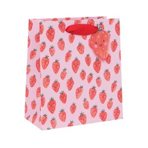 Glick Luxe Gift Bag, Zoete Aardbeien Gelukkige Verjaardag Medium Gift Bag, Viering Gift Bag, Kate McFarlane Sweet Aardbeien Happy Birthday Gift Bag, Gift Wrap Bag