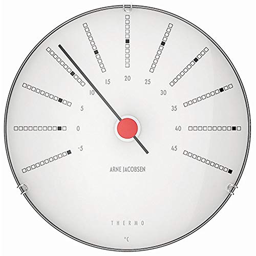 Arne Jacobsen Bankiers Thermometer Ø12 Cm Wit/Zwart/Rood