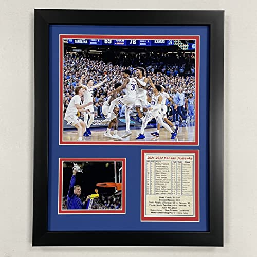 Legends Never Die, Inc. Kansas Jayhawks   Nationale kampioenen 2021-2022   12"x15" ingelijste fotocollage (viering)