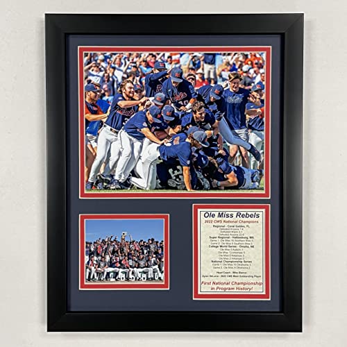 Legends Never Die, Inc. Ole Miss Rebels   2022 CWS Nationaal Kampioenen   12"x15" ingelijste fotocollage