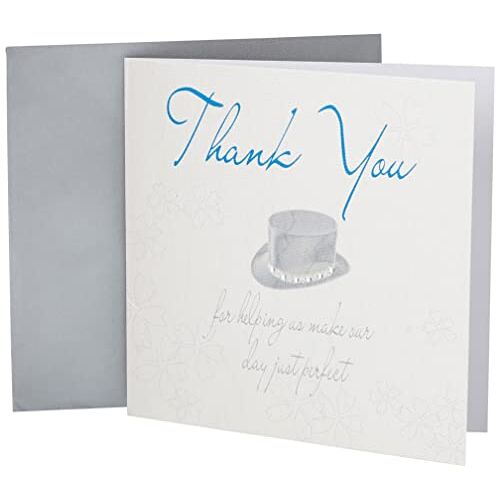 WHITE COTTON CARDS WB26 Dank U Handgemaakte Trouwkaart Top Hoed Ontwerp